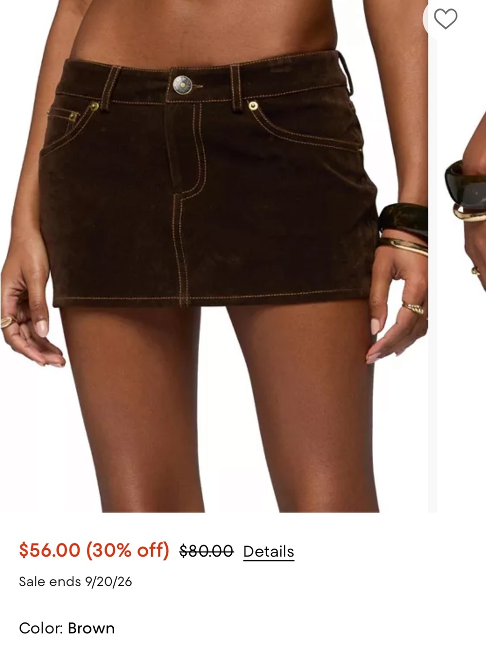 Edikted Brown Suede Mini Skirt
